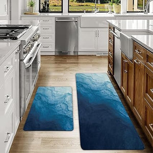 Boho Kitchen Mats Set of 2 Cushioned Anti-Fatigue Comfort Standing Mat, 17.3x28+17.3x47 Inch