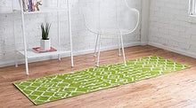 Geometric Kasbah Trellis Collection Rug – 2' X 10' Runner Beige Low Pile Rug