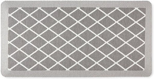 Miles Modern Diamond Anti-Fatigue Air-Infused Kitchen Mat, Beige, 19.6"x32"