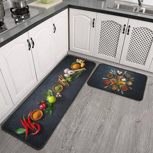 Set of 2, Farm Rooster Kitchen Mat, Seasonal Holiday Cooking Sets Washable Non-Slip Floor Mats for Home Kitchen Decor - 17x29 and 17x47 Inch