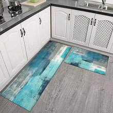 Sets of 2,Abstract Waterproof  Art Kitchen Decoration Non-Slip Absorbent Mats, 17x30+17x48inch