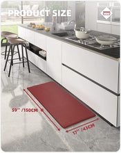 Anti-Fatigue Non Skid Waterproof Comfort Standing Rugs, Memory Foam Kitchen mat, 17"x79", Black