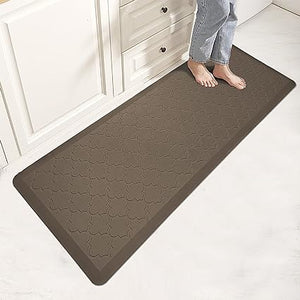 Cushioned Anti-Fatigue Thick Non-Slip Waterproof Kitchen Rugs and Mats, 17.3"x29", Gray