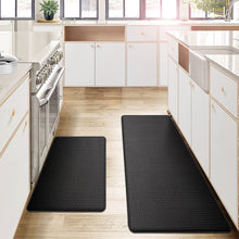 Set of 2 Cushioned Anti Fatigue Non Slip Waterproof Kitchen Mats 17"x29" +17"x59", Pink Red