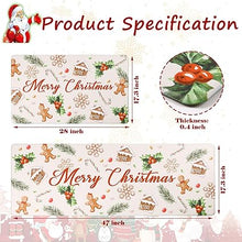 Anti Fatigue Non Slip Waterproof Comfort Standing Mat Christmas Gingerbread Kitchen Mat 2 Pieces,