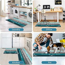 Anti Fatigue Kitchen Rugs 2 Pieces Non Slip Waterproof Kitchen Mats for Floor, Rustic Wooden Comfort Standing Mats for Kitchen, Office, Sink, Laundry