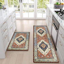 Anti Fatigue Kitchen Mats for Floor 2 Piece, Cushioned Comfort Kitchen Rugs Distressed Kitchen Sink Mats Waterproof Standing Mat for Kitchen, 17.3" x 47"+ 17.3" x 30"