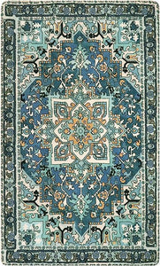 Traditional Oriental Washable Non-Slip Distressed Vintage Accent Throw Rugs