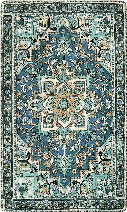 Traditional Oriental Washable Non-Slip Distressed Vintage Accent Throw Rugs