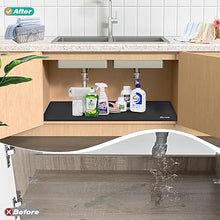 28" x 22" Silicone Mats for Kitchen Waterproof, Under Sink Cabinet Organizers and Storage, Sink and Cabinet Protector, Under Sink Tray for Bathroom (Black)