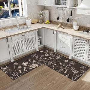 Cushioned Anti-Fatigue Kitchen Rug Set of 2, Non Slip Waterproof Kitch –  Modern Rugs and Decor