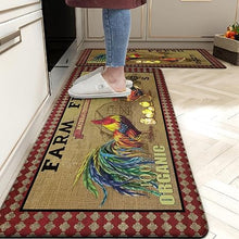 2 Pieces Anti-Fatigue Non-Slip Comfort Standing Kitchen Rugs 17.3x28+17.3x47 Black