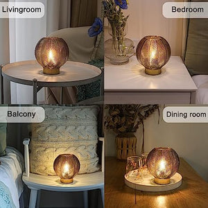 Battery Operated Table Lamp with Timer, for Corner Bedroom-Green
