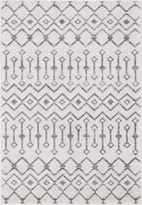 Geometric Kasbah Trellis Collection Rug – 2' X 10' Runner Beige Low Pile Rug