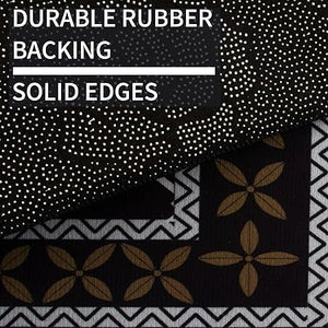 Washable-Kitchen-Mats-for-Floor Non-Slip Kitchen Mats Set of 2 Absorbent Kitchen Runner,19.7 X 31.5”+19.7 X 47.2”, Black