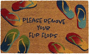 Natura Door Mat - Novelty Designs, Durable Natural Coir & Vinyl Back, 1'6" x 2'6"