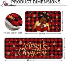 Religious Xmas Black Girl Angel African American Kitchen Mats Decor, 17x29 and 17x47 Inch