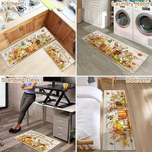 Anti Fatigue Non Slip Waterproof Comfort Standing Mat Christmas Gingerbread Kitchen Mat 2 Pieces,