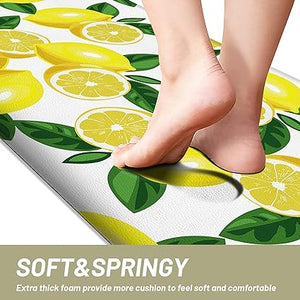 Anti Fatigue Mats for Kitchen Floor Cushioned, Non Skid Washable Memory Foam Kitchen Rugs and Mats for Bedroom, Office, Sink, Laundry 17.3*29''