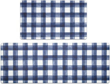 Anti Fatigue Waterproof & Non-Skid Cushioned Washable  Modern Farmhouse Plaid 2 Piece Set, 17“*30”+17“*47”