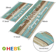 Anti Fatigue Set of 2  Waterproof Non Slip Farmhouse Cushioned Kitchen Mats Set