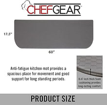 Anti Fatigue Kitchen Mat (17.5" x 32", Dark Grey Wedge) Half Circle Basketweave Design, Non-Slip Cushioned Comfort Chef Mat, Standing Desk Mat/Rug for Relief & Support