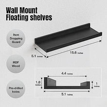 5 Set Floating Wall Mounted Shelves, Black
