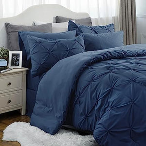 Queen Comforter Set - 7 Pieces, Bed in a Bag with Flat Sheet and Fitted Sheet, Pillowcases & Shams