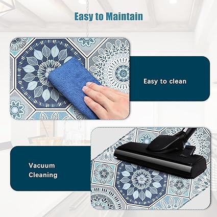 Sofort Kitchen Mat, Cushioned Anti Fatigue Kitchen Rug, Set of 2 Non Slip  Waterproof Blue Marble Kitchen Mats for Floor, Comfort Standing Mats for