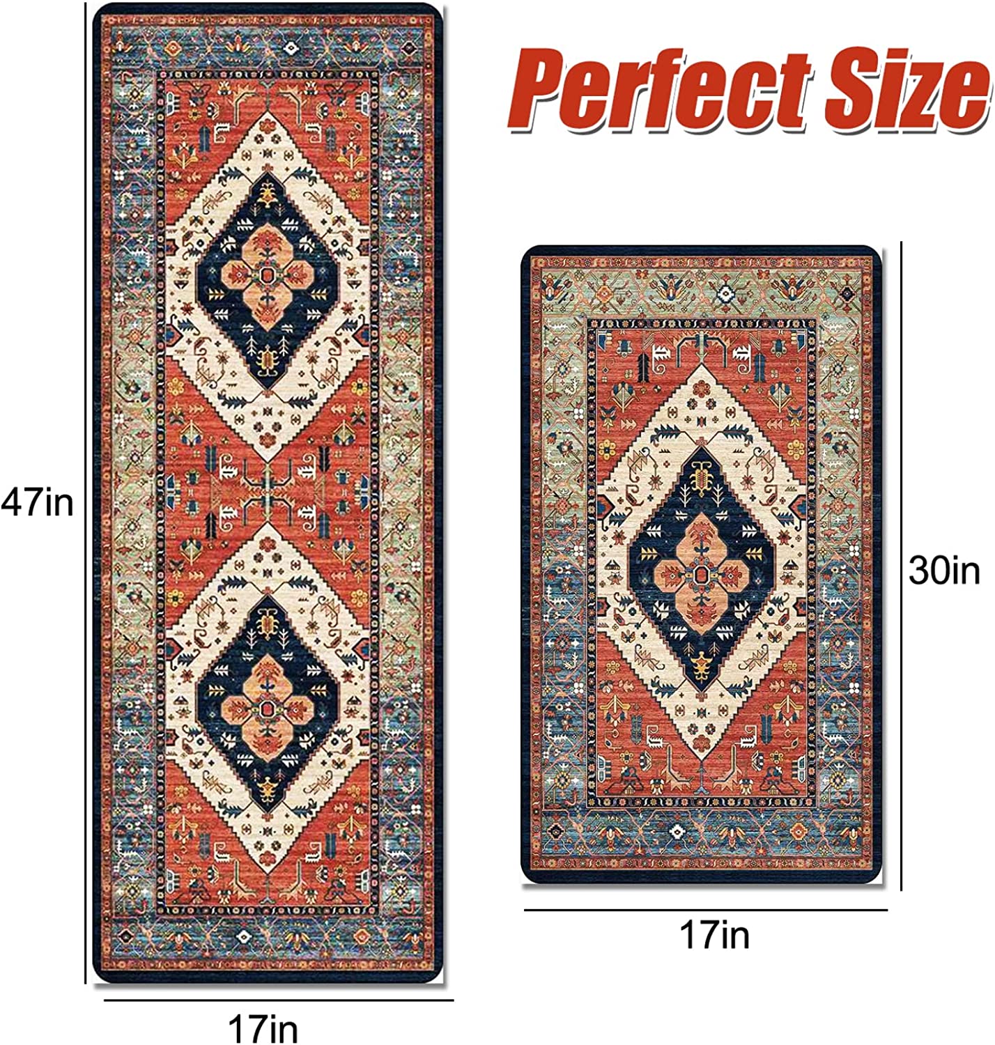  Morebes Vintage Kitchen Runner Rugs Non Skid Washable