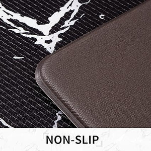 Anti-Fatigue Black and White Modern  Non Slip Washable, Cushioned Kitchen Mats, 18 x 30 Inch