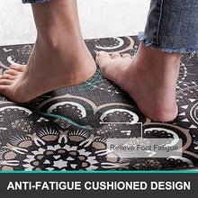 Sets of 2 Cushioned Anti-Fatigue Kitchen Rugs Non Slip Memory Foam Kitchen Mats and Rugs Waterproof Kitchen Floor Comfort Mats, 17'' x 47'' + 17'' x 30'', Brown