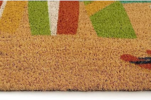 Natura Door Mat - Novelty Designs, Durable Natural Coir & Vinyl Back, 1'6" x 2'6"