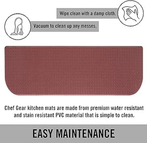 Anti Fatigue Kitchen Mat (17.5" x 32", Dark Grey Wedge) Half Circle Basketweave Design, Non-Slip Cushioned Comfort Chef Mat, Standing Desk Mat/Rug for Relief & Support