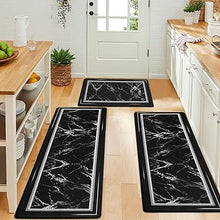 Anti-Fatigue Black and White Modern  Non Slip Washable, Cushioned Kitchen Mats, 18 x 30 Inch