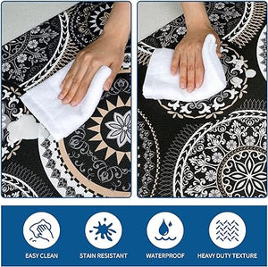 Sets of 2 Cushioned Anti-Fatigue Kitchen Rugs Non Slip Memory Foam Kitchen Mats and Rugs Waterproof Kitchen Floor Comfort Mats, 17'' x 47'' + 17'' x 30'', Brown