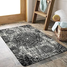 Vintage Medallion Non-Slip Distressed Small Accent Throw Area Rug - 2’ X 3