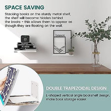Invisible Floating Bookshelves Wall Mounted, Heavy-Duty Book Organizers, Iron Wall Mounted Shelves for Bedroom, White 3-Pack Extra Large