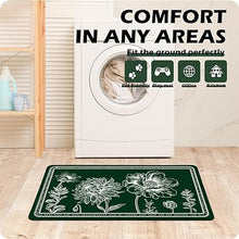 2 Pieces Anti-Fatigue Non-Slip Comfort Standing Kitchen Rugs 17.3x28+17.3x47 Black