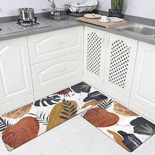 Set of 2 Non Skid Kitchen Mats for Floor Cushioned Anti Fatigue Kitchen Floor Mats Waterproof Comfort Mats for Standing Sink Laundry, 17.3"x28"+17.3"x47"/0.4inch