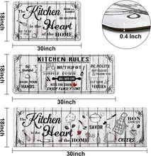 2 Piece Anti Fatigue Farmhouse Kitchen Mat Set - 17'' x 47'' + 17'' x 30''