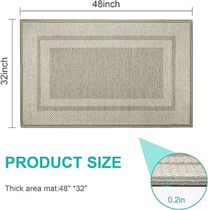 Durable Machine Washable Dirt Trapper Door Mat, Non Slip Absorbent,Low Profile Area Rug for Entrance, Inside, Kitchen, Patio,Laundry Room