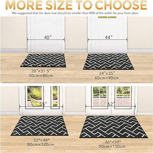 Washable Absorbent Resist Dirt Rubber Backing Non Slip Door Mats, 20"x31.5"(Aqua Haze)