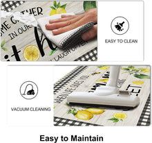 Lemon Kitchen Mat Set of 2, Non Skid Washable Runner Rug 17x29 and 17x47 Inch