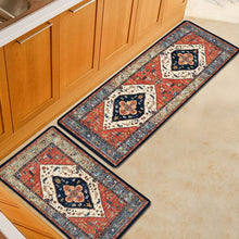 2 PCS Boho Super Non-Slip, Non Skid Washable Kitchen Rugs and mats - (17"x 47" and 17"x 30")