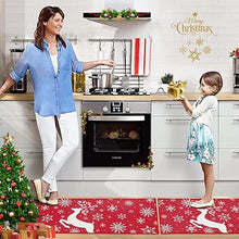 Non-Slip Decorative Xmas Holiday Snowflake and Christmas Deer Kitchen Mat 2 Pieces, 17"x29"+17"x47"