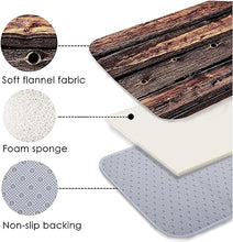 Dark Brown Old Wooden Board Print Memory Foam Bath Rugs and doormats Non Slip Absorbent Super Cozy Flannel Bathroom Rug Carpet 24 x16 inches