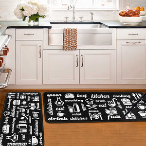 Set of 2 Non-Slip Backing Washable Doormat - 17x47.2 and 17x30 inches.