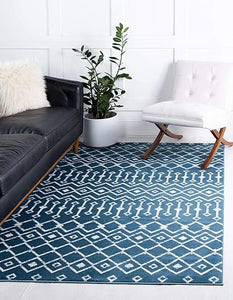 Geometric Kasbah Trellis Collection Rug – 2' X 10' Runner Beige Low Pile Rug