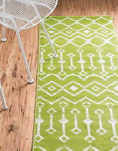 Geometric Kasbah Trellis Collection Rug – 2' X 10' Runner Beige Low Pile Rug